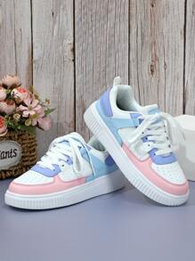 白/粉/藍彩色時尚透氣舒適休閒輕便多巴胺男士通勤平底步行鞋 - 彩色 - 查看 3