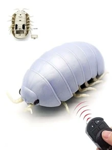 Realista Control Remoto Escarabajo Bola Pillbug Realista Juguete Bromista De Insecto De Gusano Electrónico Animal Para Regalos De Cumpleaños Infantiles (plata) - Blanco - Ver 1