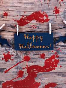 1pc Halloween Decorations  Halloween Window Clings, Bloody Handprint Footprint Halloween Wall Decal Floor Clings with Tattoo Stickers, Scary Halloween Decoration Window Stickers - Red - View 8