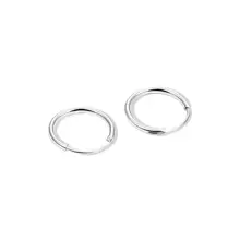 1pair Sterling Silver Simple Circle Shaped Earrings, Unisex Fashion Accessory - Silver - View 5