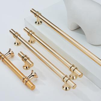 1pc Solid Zinc Alloy Modern Cabinet Handle Suitable For Cupboard, Wardrobe, Long Cabinet Doors