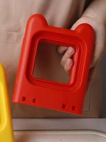 1pc Stainless Steel Square Sandwich Maker With Handguard, Bread Sealer And Slicer For Pocket Sandwich And Toast - Red - View 4