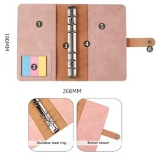 1 Pieza Portada llana para carpeta de anillas A6, carpeta organizadora, útiles escolares, vuelta al colegio - Marrón - Ver 2