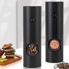 电动胡椒和盐研磨器、调味料和香料研磨器工具 - 黑色 - 查看 10
