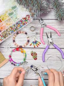 3入組/套珠寶製作鉗子成套工具-針鼻子,鏈條鼻子,圓形鼻子&金屬絲切片機鉗-偉大適用於首飾類修復,金屬絲包裝和工藝 - 彩色 - 查看 2