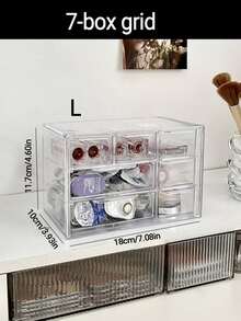 1pc Transparent Jewelry Organizer Box With Dividers For Earrings, Rings, Necklaces, Etc. - Clear - View 7