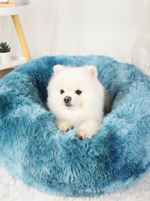 1入組長毛絨紮染藍色，四個季節，透氣，保暖，寵物床適合各種尺寸貓和狗，所有季節 - 藍色 - 查看 3