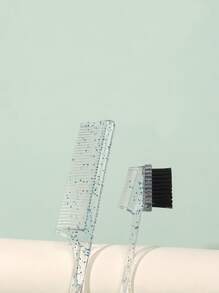 3入組/套發亮的ABS材質頭髮造型梳子套裝,包括戲弄&髮髻造型梳 - 彩色 - 查看 4