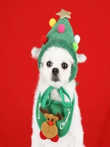 1 Miếng Màu xanh lá Polyester Thú cưng Mèo/chó Phụ kiện Dễ thương Mũ - xanh quân đội - Xem 4