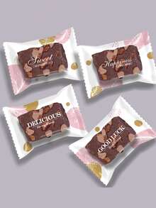 100pcs Snowflake Pastry Packaging Bags, Machine Seal Cookies & Biscuit Bag, Fresh Style Baking Snowflake Pastry Wrapping Bag, 4 Mixed Designs - Multicolor - View 4