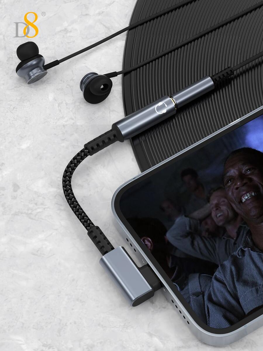 D8 D8 USB C To 3.5mm Audio Adapter Type C Aux Headphone, DAC Stereo Mic