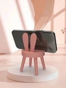 multibey 1pc Creative Pink Cute Bunny Ear Stool Desktop Bracket - Pink - View 3