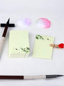 20pcs/set Rounded Corner Blank Diy Drawing Small Card, Thick Cardboard Word Card, Floral Pattern Card, White Kraft Paper Small Card - cherry branch - View 7