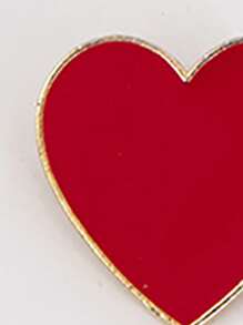 1pc Women's Heart Shaped Alloy Dripping Oil Brooch Valentines - Red - View 3