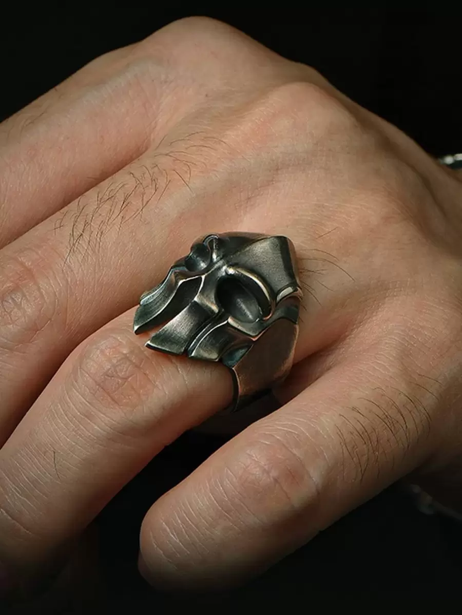 Mascarilla Anillo para hombres estilo titanio de acero inoxidable Anillo - anillo de máscara espartana - Ver 1