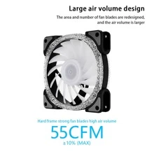 Argb Cpu Cooler Fan Colorful Radiator 12cm Pwm Temperature Control Synchronous Cooling Fan For Computer Chassis - màu đen - Xem 4