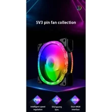 Argb Cpu Cooler Fan Colorful Radiator 12cm Pwm Temperature Control Synchronous Cooling Fan For Computer Chassis - màu đen - Xem 6
