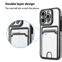 Ốp lưng điện thoại có khe cắm thẻ, tương thích với iPhone 15/15Pro/15Plus/15Promax, phiên bản quốc tế, không phải phiên bản nội địa. - màu đen - Xem 4