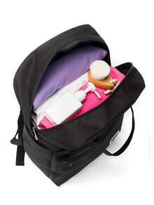 Mochila multifuncional de hombres con con estampado de letra - Negro - Ver 6