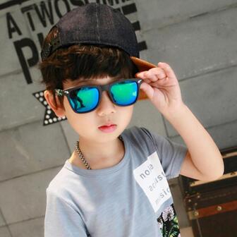 1pc Children's Fashionable Anti-uv Reflective Sunglasses With Colored Film For Baby