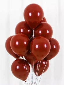 50個裝10寸雙層圓形婚禮加厚氣球紅色婚禮裝飾加厚防爆網石榴紅婚禮場景佈置婚禮用品