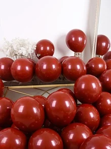 50個裝10寸雙層圓形婚禮加厚氣球紅色婚禮裝飾加厚防爆網石榴紅婚禮場景佈置婚禮用品