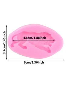 1pc 3D Lion Silicone Mold Animals Ting Tools DIY Clay Mould Jewelry Resin Moulds - Pink - View 2