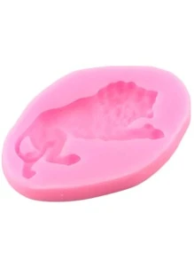 1pc 3D Lion Silicone Mold Animals Ting Tools DIY Clay Mould Jewelry Resin Moulds - Pink - View 3