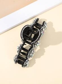 1pc 12.5cm Large Rhinestone Hair Claw For Thick Hair Party Tiaras Claw Clips Hair Clips Hair Jaw Clip Hair Clamps Hair Clutch Hair Catcher Clip Fall Winter Hair Accessories For Women For Vacation Outfits Woman - White - View 3