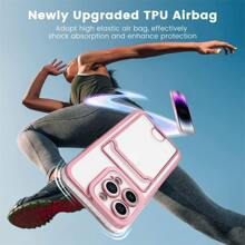 粉色撞色边框手机壳,带卡槽,兼容 15/15Pro/15Plus/15Pro Max,国际版,非国内版 - 粉色 - 查看 6