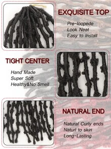 Black Brown Red Butterfly Locks Crochet Hair Distressed Meche Butterfly Locks Crochet Braid Goddess Natural Pre Looped Soft Locs Twist Braid - Black - View 3