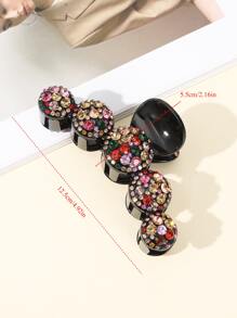 1pc 12.5cm Oversize Colorful Rhinestone Hair Claw Clip For Thick Hair Boho Tiaras Hair Clips Hair Jaw Clip Hair Clamps Hair Clutch Hair Claw Clip Fall Winter Hair Accessories For Women For Vacation Outfits Woman Summer Outfits,Festival,Party - Multicolor - View 6