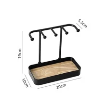 1 cái Bảng gỗ Pp màu đen Giá treo đồ trang sức đựng chìa khóa cho phụ kiện tóc và đồ trang sức Kẹp tóc Đồ trang điểm - màu đen - Xem 5