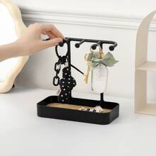 1 cái Bảng gỗ Pp màu đen Giá treo đồ trang sức đựng chìa khóa cho phụ kiện tóc và đồ trang sức Kẹp tóc Đồ trang điểm - màu đen - Xem 3