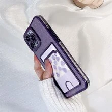 Ốp điện thoại màu tím có ngăn đựng thẻ, khung dán đá lấp lánh, ốp điện thoại TPU trong suốt mạ điện siêu mỏng chống sốc, tương thích với Apple 17 Pro/17 Pro Max/17 Air/17/16 Pro/16 Pro Max/16 Plus/16/16E/15 Pro/15 Pro Max/15 Plus/15/14 Pro/14 Pro Max/14 Plus/14/13 Pro/13 Pro Max/13/12 Pro/12 Pro Max/12/11 Pro Max/11/11 Pro và Galaxy S25 Ultra/S25 Plus/S25/S24 Ultra/S24 Plus/S24/S23 Ultra/S23 Plus/S23/S22 Ultra/S22 Plus/S22, phiên bản quốc tế, không phải phiên bản nội địa. - Màu tím - Xem 5