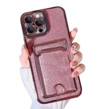 Pink Card Holder Phone Case With Slot, Bling Decal, Electroplated Transparent Angel Eye Pupil, Ultra-Thin Shockproof Phone Case Compatible With Iphone 16 Pro/16 Pro Max/16 Plus/16/15 Pro/15 Pro Max/15 Plus/15/14 Pro/14 Pro Max/14 Plus/14/13 Pro/13 Pro Max/13/12 Pro/12 Pro Max/12/11 Pro Max/11/11 Pro And Galaxy S24 Ultra/S24 Plus/S24/S23 Ultra/S23 Plus/S23/S22 Ultra/S22 Plus/S22 - Pink - View 2