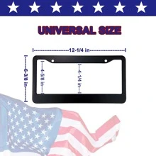 Matte Black License Plate Frames - License Plate Covers, 2 Packs Universal Aluminum Tag Frame for Front and Rear Car Tags. - Black - View 3