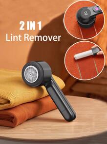 2 En 1 Quitapelusas Eléctrico Para Ropa, Máquina Removedora De Bolitas De Pelusa De Ropa Y Afelpado, Afeitadora De Tela Para Eliminar Bolas De Pelo Y Pelusas - Gris Oscuro - Ver 3