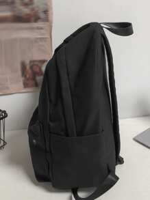 1 Miếng Màu thuần Nam Đúng mốt Trọng lượng nhẹ xách tay Ba lô công suất lớn Ba lô đi học Trở lại Trường Ba lô máy tính xách tay Đen Cái túi Giải trí Ba lô Ba lô máy tính xách tay Cho du lịch Commute - màu đen - Xem 2