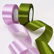 1pc 0.6/1/1.5/2/2.5/4/5cm Ribbon, Satin Ribbon, Colored Ribbon, Silk Ribbon For Wedding Cake Decoration, Chair Back, Gift Wrapping, DIY, - Purple - View 3