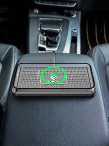 Bonola車用無線充電器矽膠防滑墊高效感應相容iPhone12/13/14/8/X/XR/三星/小米11 15W無線快充 - 黑色 - 查看 7