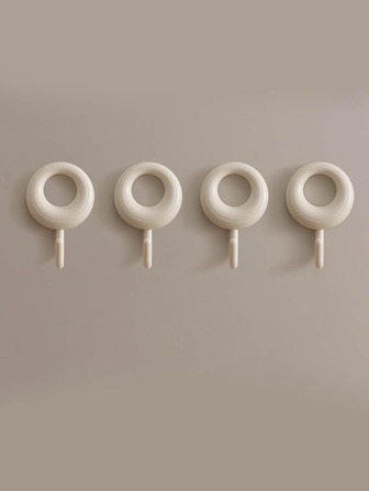 4 件/8 件/套白色奶油色收纳挂钩，多用途壁挂式粘性挂钩，无需钻孔即可轻松安装