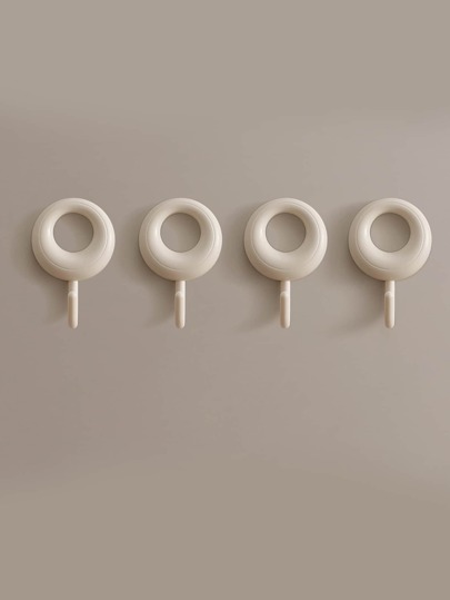 4 Stücke/8 Stücke/Set weiße Aufbewahrungshaken mit Cream-Optik, Multifunktions Wandhaken mit Klebefläche, einfache Installation ohne Bohren