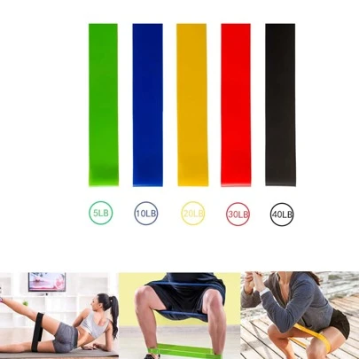 1入組健身瑜伽彈力帶和鍛煉環形圓形套裝,藍色