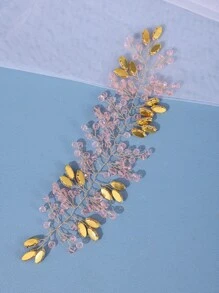 1 pezzo Fascia per capelli con cristalli multicolore, accessorio per capelli da festa, tiara regale, accessori per San Valentino, accessori per capelli da matrimonio - Rosa - Visualizzare 4