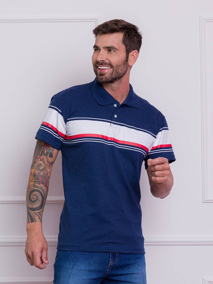 Men Polo Shirts - Màu xanh hải quân - Xem 1