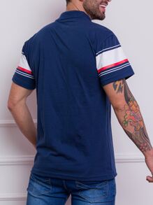 Men Polo Shirts - Màu xanh hải quân - Xem 2