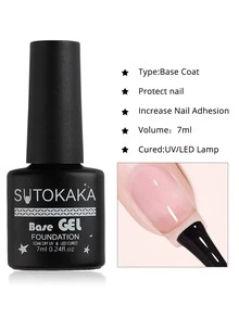 3入組7ml底油、頂油和啞光頂油uv凝膠指甲油,半永久性uv Led指甲藝術修護甲油,持久性強,易於卸除,用於修飾甲子、長效保護甲面 - 無色 - 查看 2