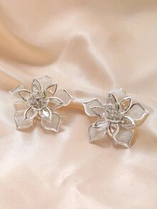 2入組雙層銅網織花邊,適用於頭飾、鞋履、胸針、中式宮廷風格髮飾 - 銀色 - 查看 2