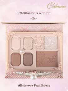 COLORROSE Matte & Pearl Eyeshadow Palette, Makeup Palette With High Color Payoff, Long-Lasting Shimmer, Smooth & Lightweight Texture, Mirror, Highlighter, Contour & Blush Multi-Functional Makeup Palette - trà ô mai 721 tính khí - Xem 2